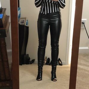 White House Black Market leather front pants